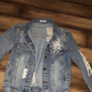distressed jean jacket